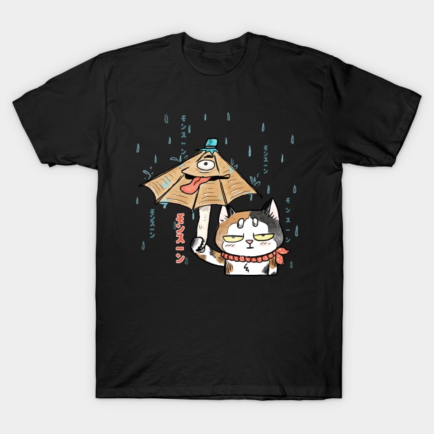 Monsoon in Yokai Villa Japan T-Shirt by OzzyMac